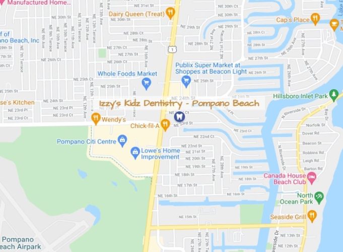 Pompano Beach map - Izzy's Kidz Dentistry